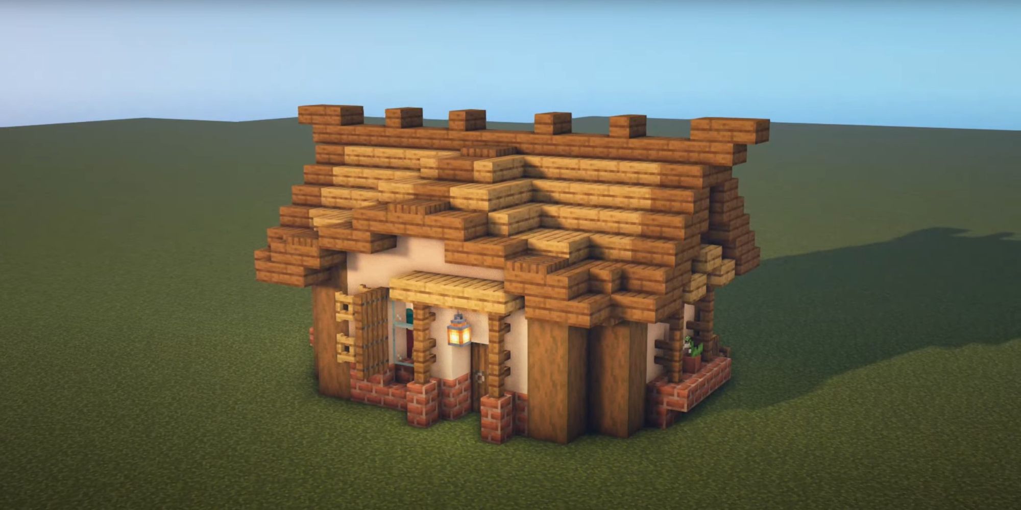 An image from Minecraft of an updated Villager House.