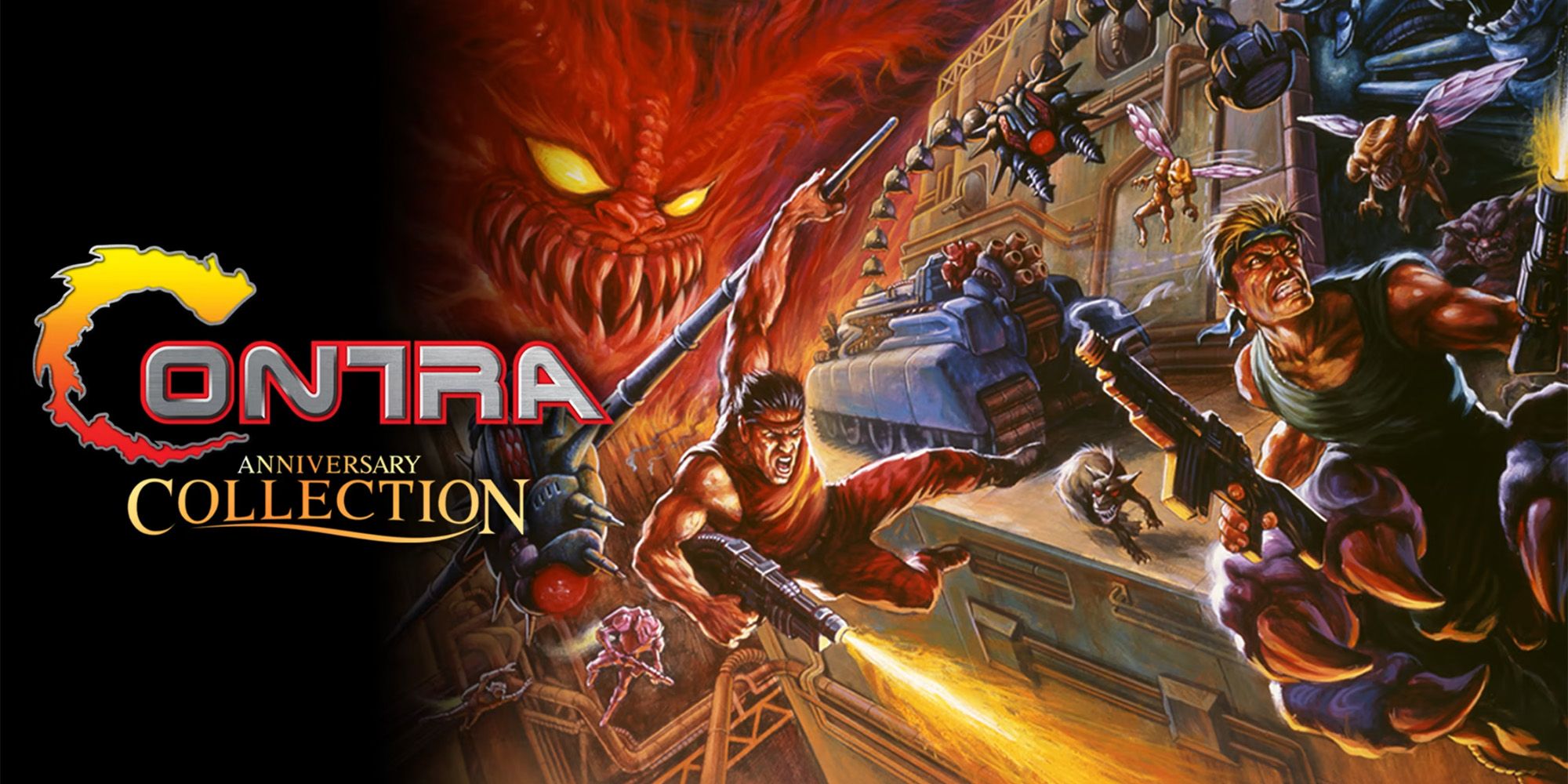 Contra Anniversary Collection Ultimate Edition - The Contra Heroes Surrounded By Enemies