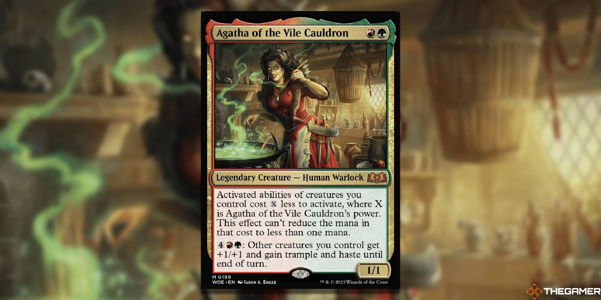 MTG Agatha Of The Vile Cauldron card and art background