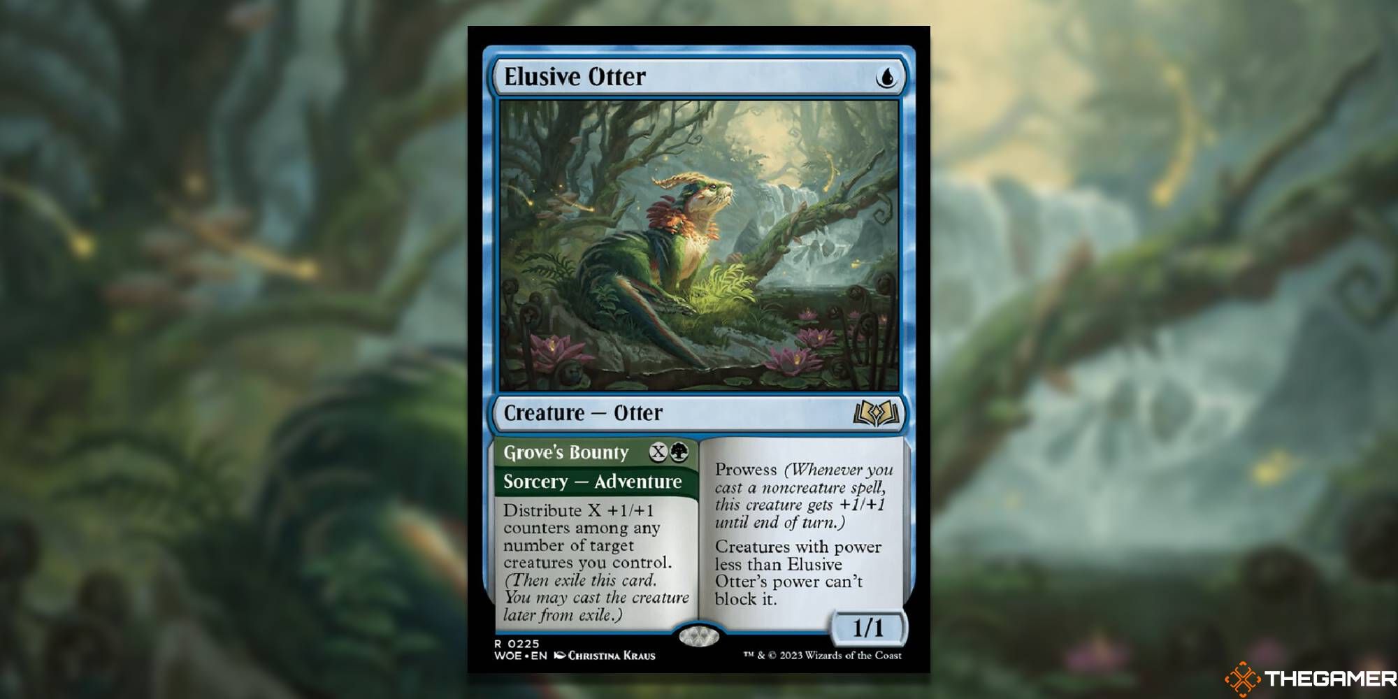 MTG Elusive Otter card and art background