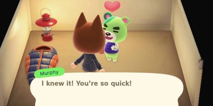 Murphy speaking to a player in Animal Crossing New Horizons