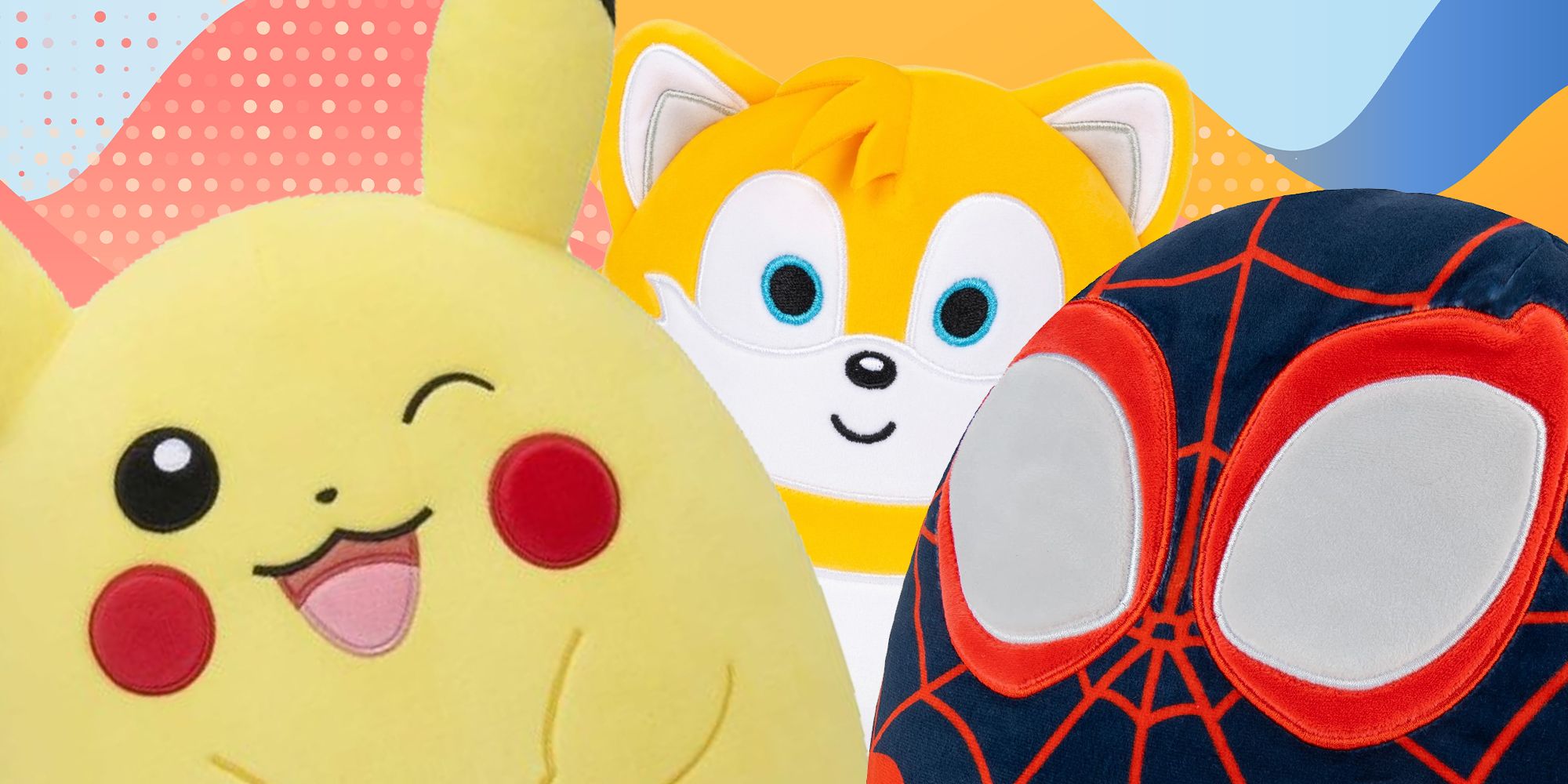 pikachu tails and spider-man squishmallows
