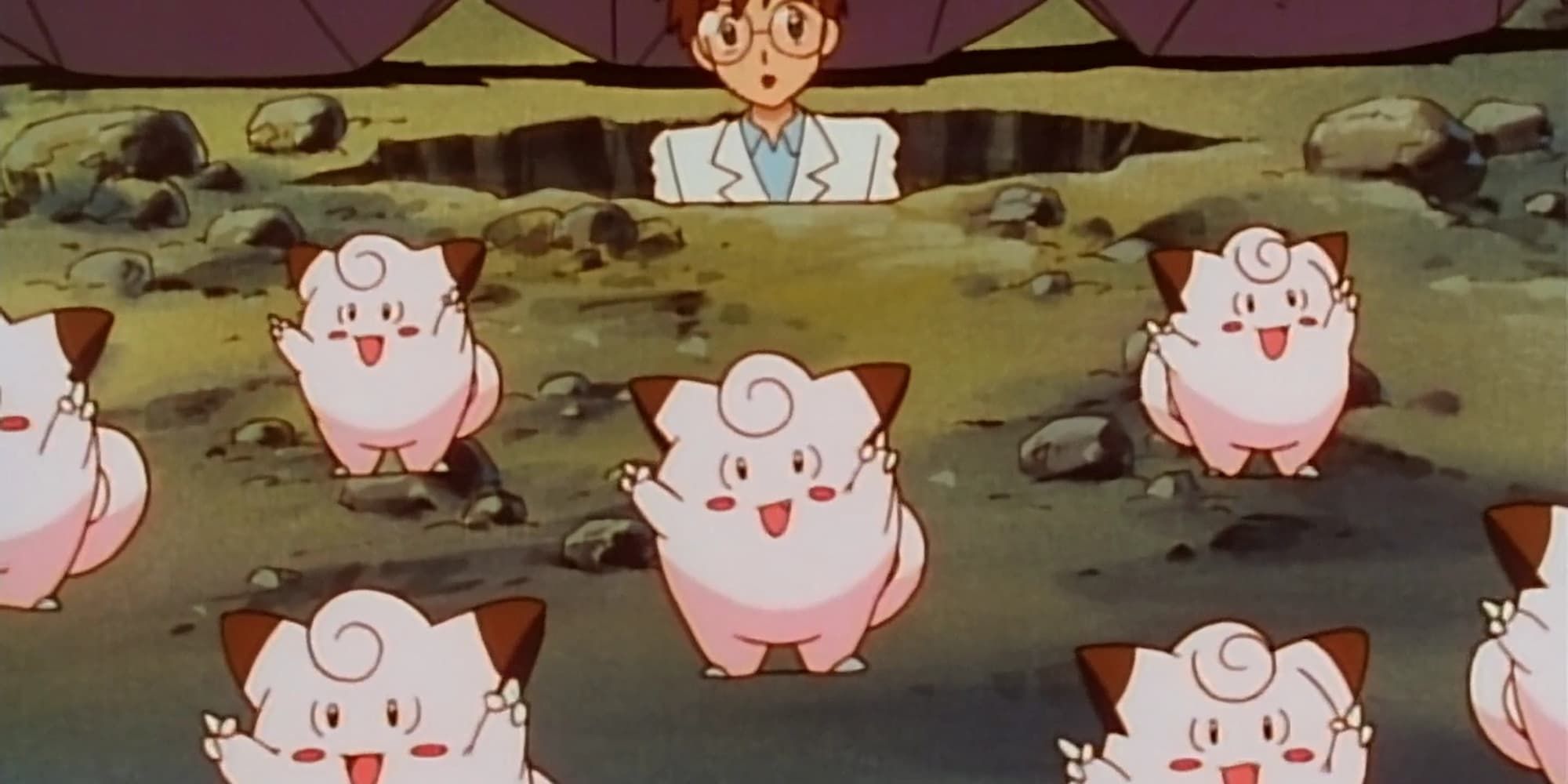 Several Clefairy dance in a cave in Pokemon.