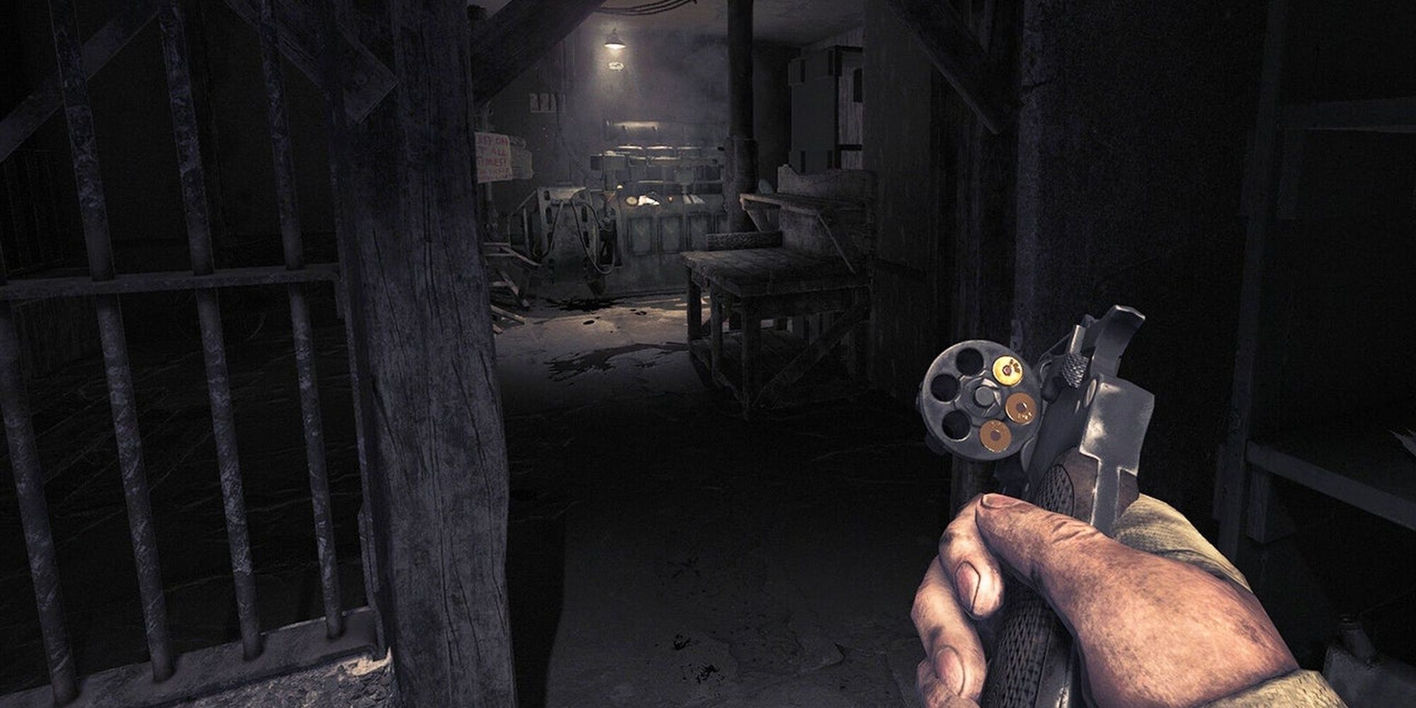 Amnesia: The Bunker - Henri Checking The Ammo Capacity Of His Revolver