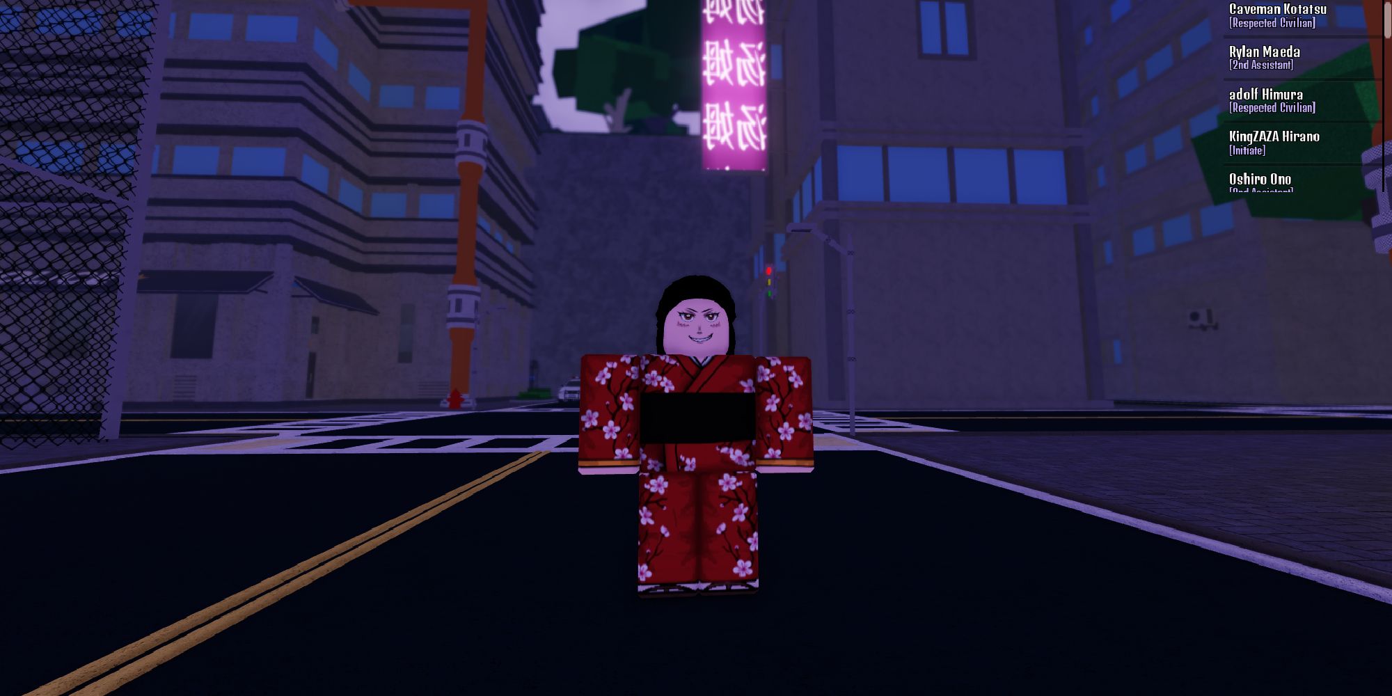 roblox fire force online player standing in middle of the street