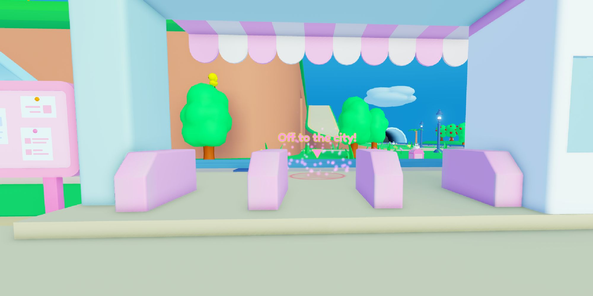 roblox my hello kitty cafe off to the city area that takes players to store
