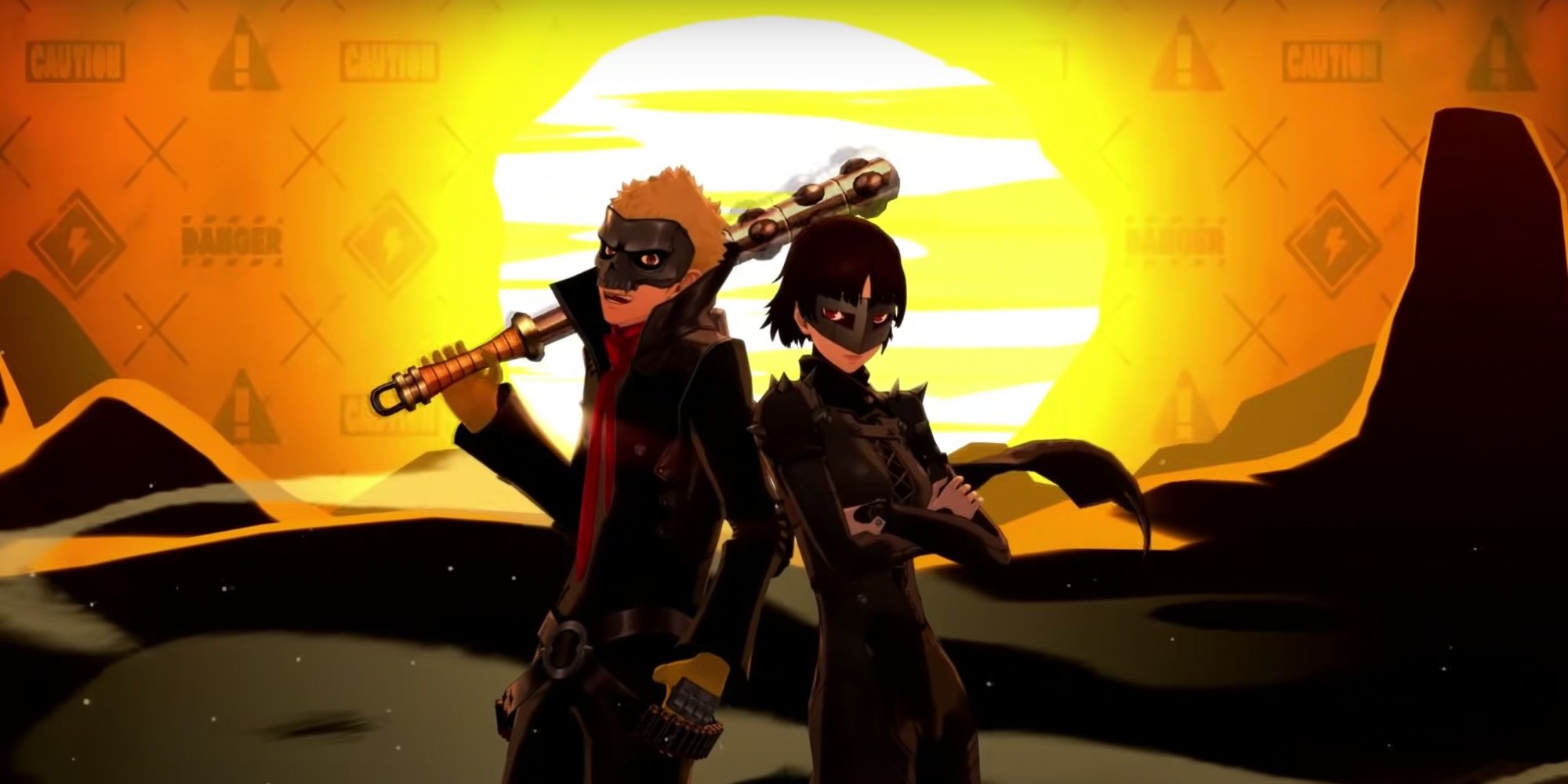 Ryuji and Makoto Posing Against a Sunlit Background