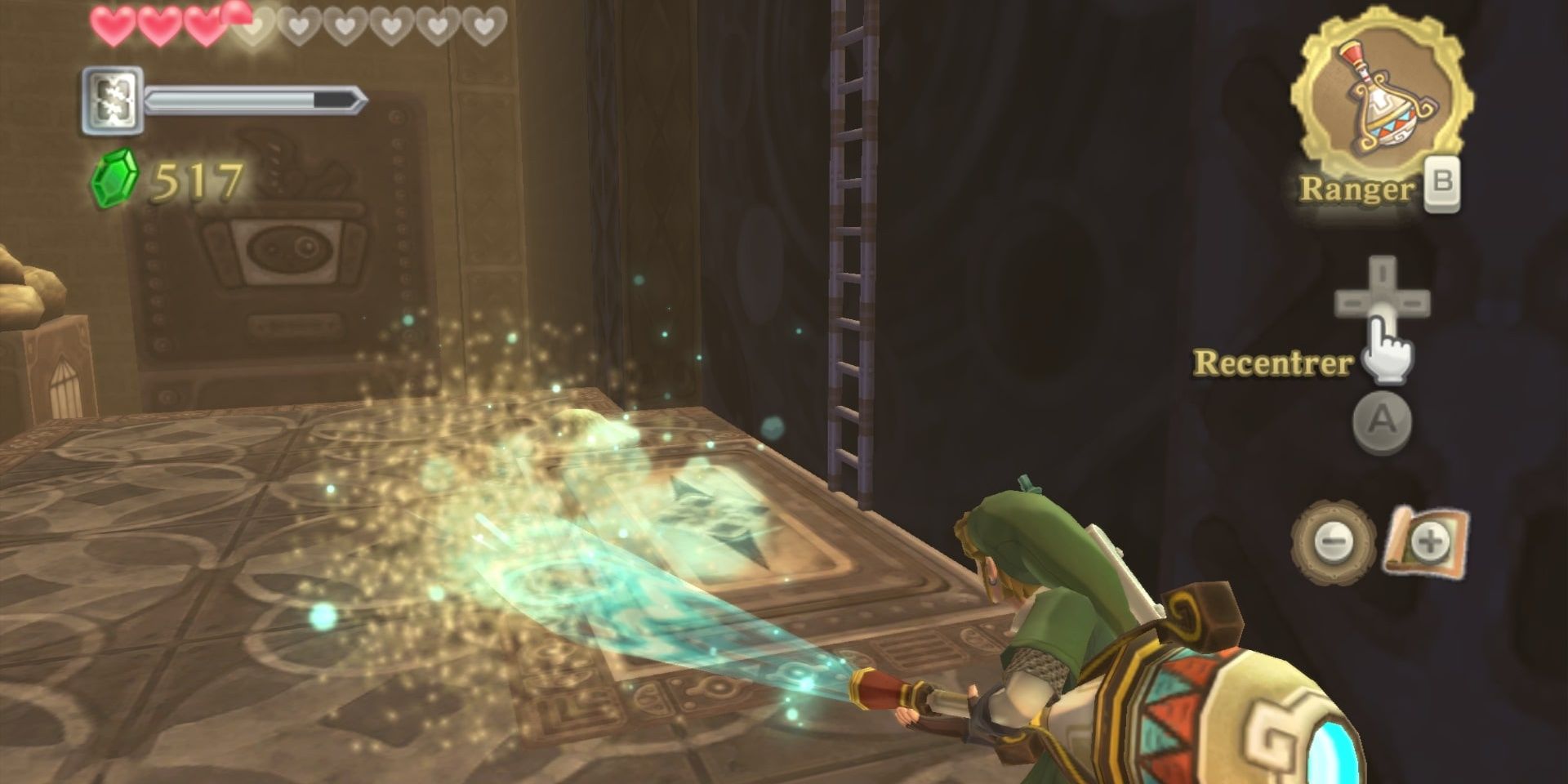 Skyward Sword Gust Bellows being used by Link to blow sand