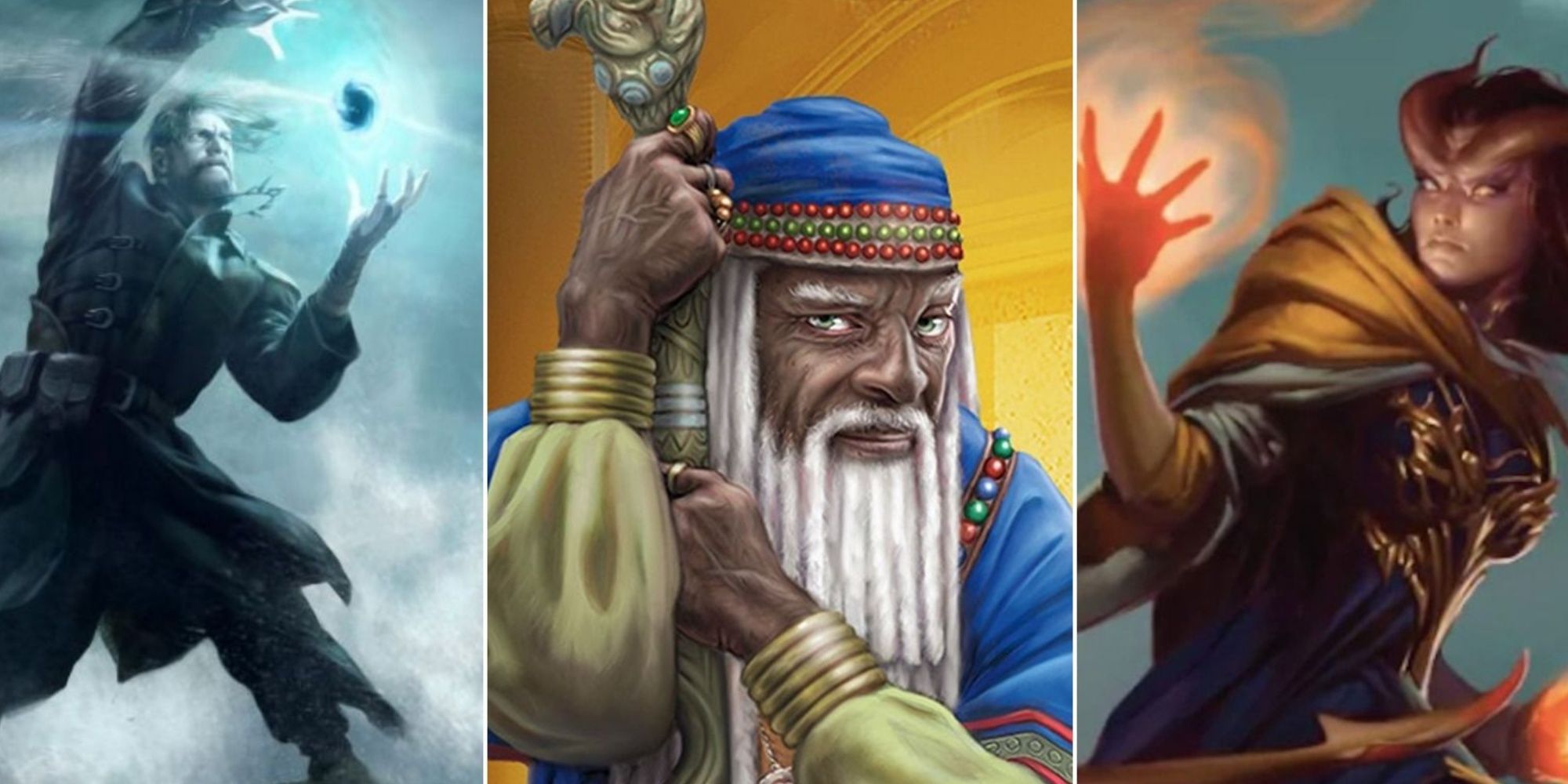 Split images of Wizards in Dungeons & Dragons art