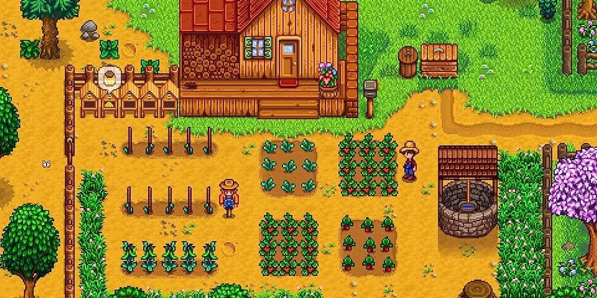 Stardew Valley - The farmer attending to his crops