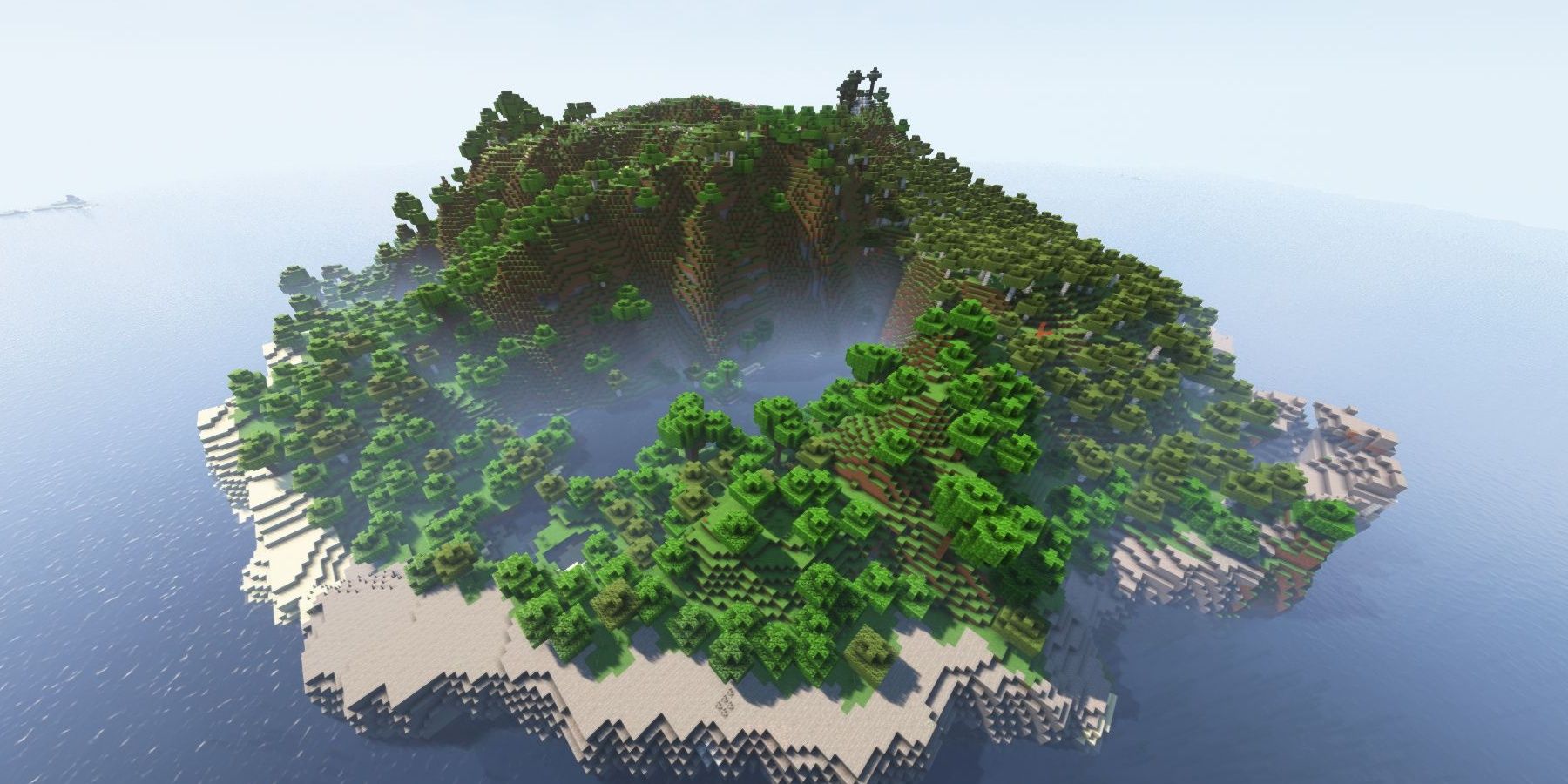 Minecraft Mod Survival Island An Eagle Eye View Of A Wooded Island In The Ocean