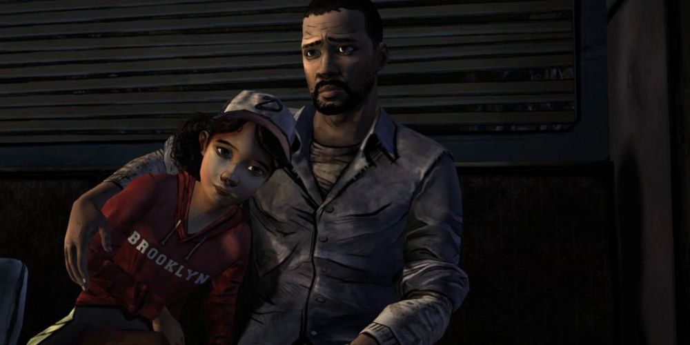 Telltale Walking Dead Lee and Clementine together in a vehicle