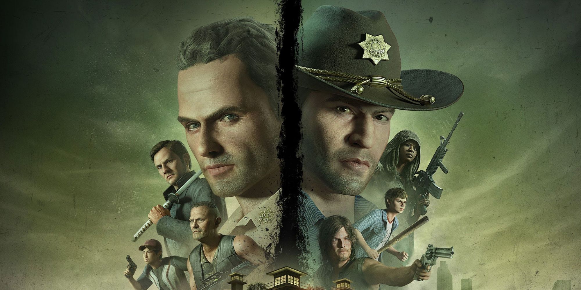 The Walking Dead: Destinies key art showing Rick and Shane with other side characters
