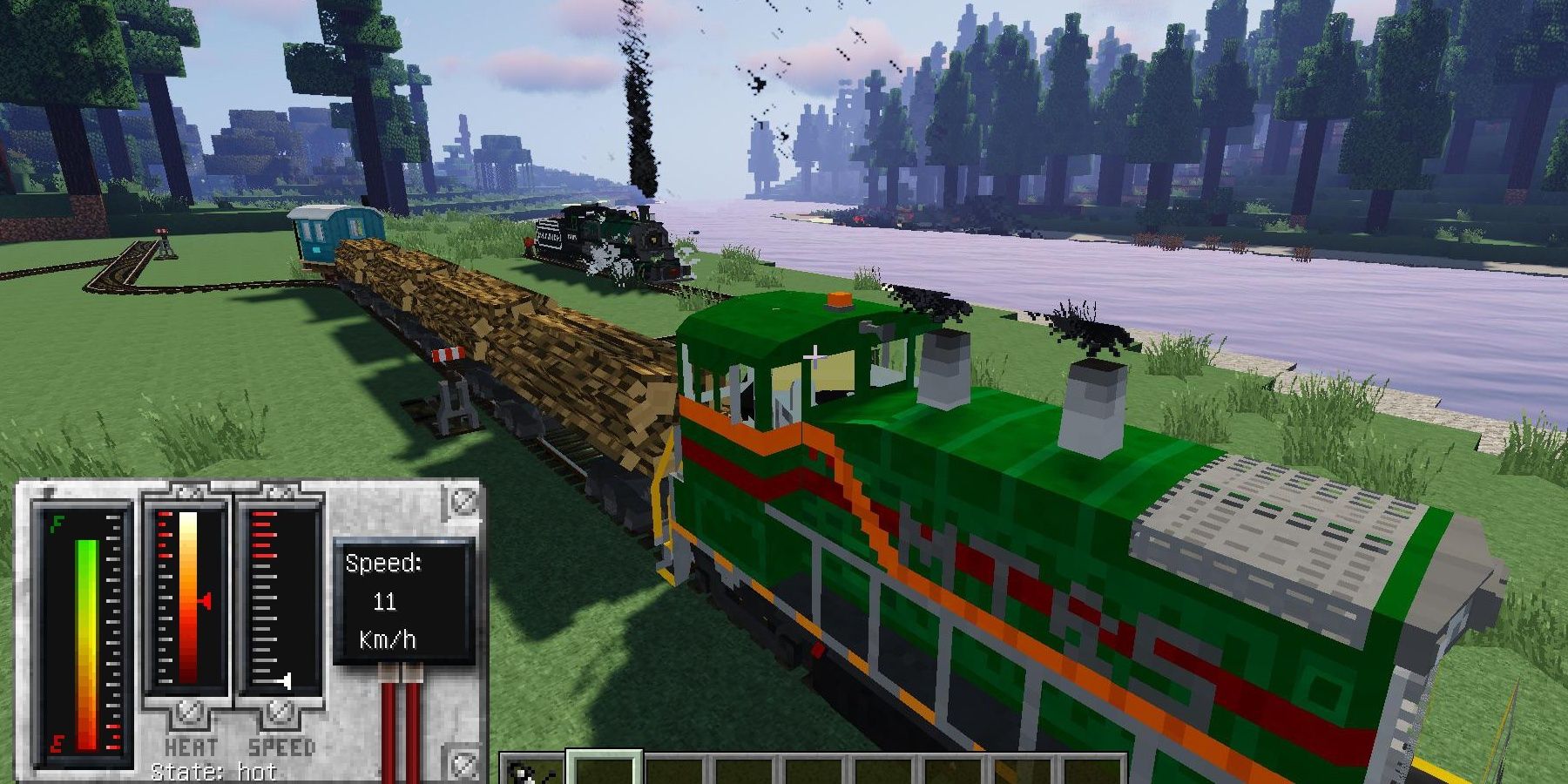 Minecraft Traincraft Mod Train Carrying Logs