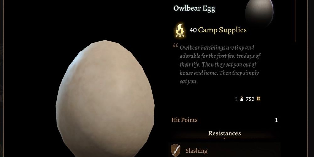 Owlbear Egg Baldur's Gate 3