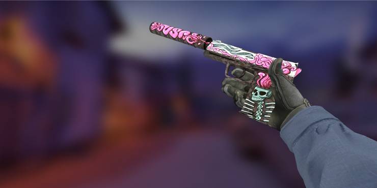 Player inspecting USP-S Cortex in Counter Strike: Global Offensive.