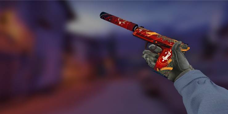 Player inspecting USP-S The Traitor in Counter Strike: Global Offensive.