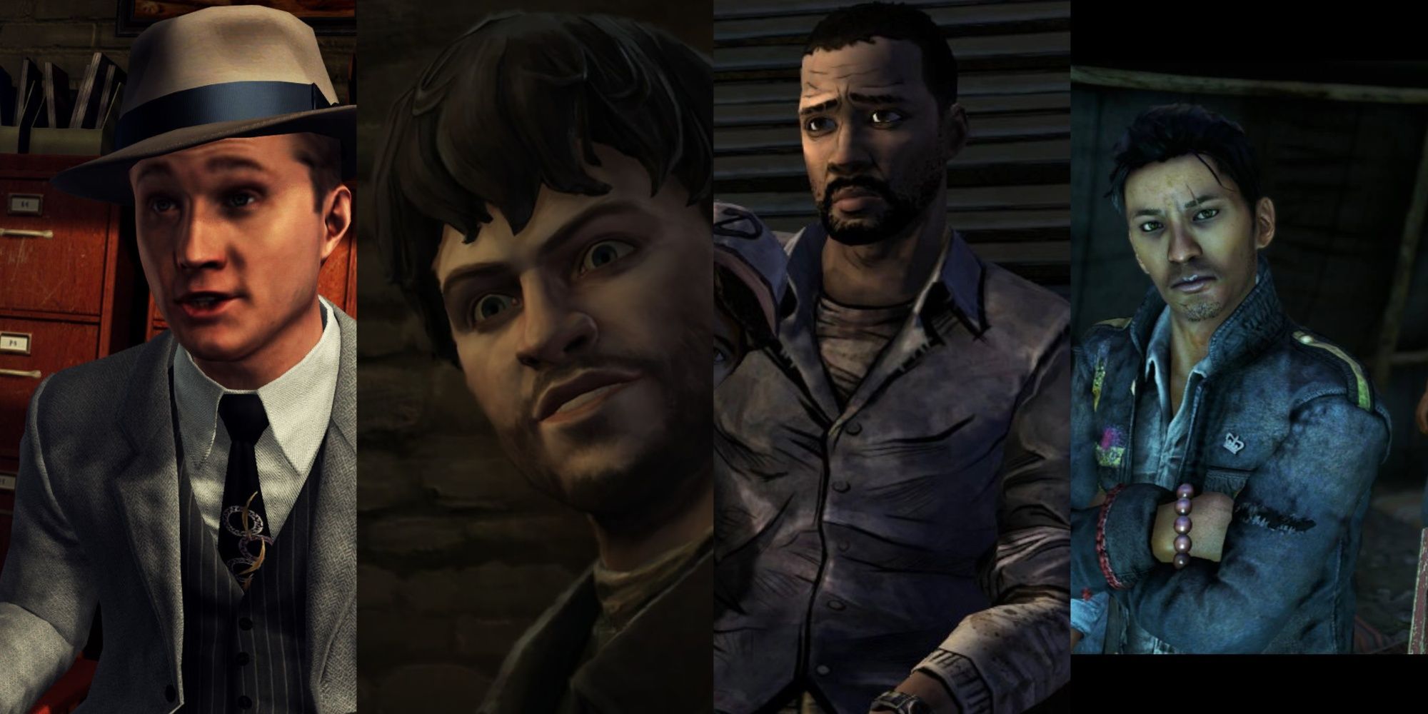 Collage Image of L.A. Noire, Game Of Thrones, The Walking Dead, and Far Cry 4.