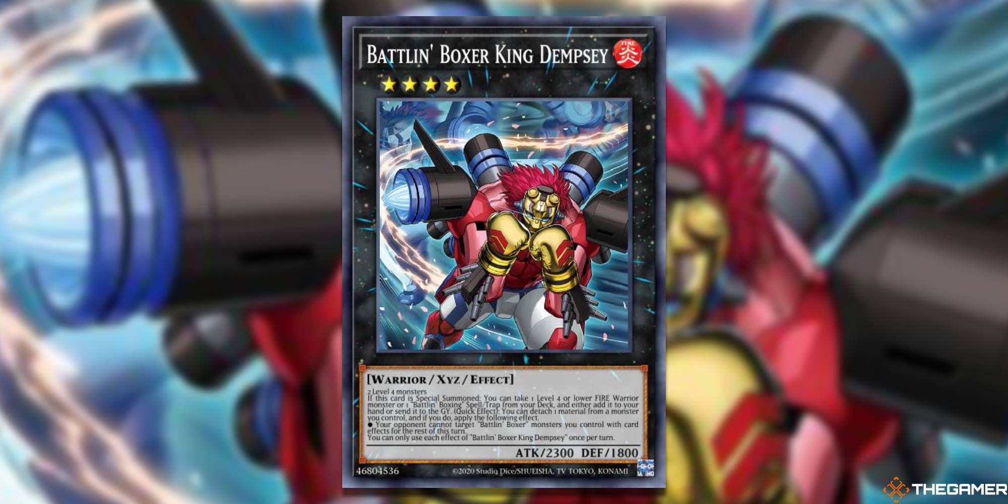 YGO Battlin' Boxer King Dempsey card and art background