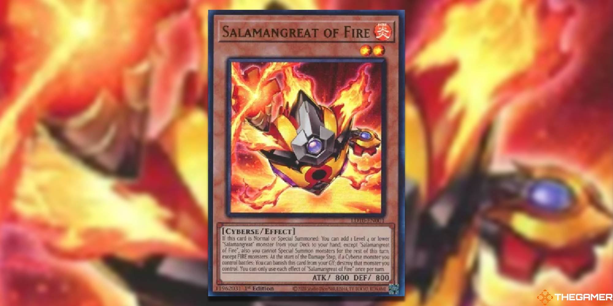 YGO Salamangreat Of Fire card and art background