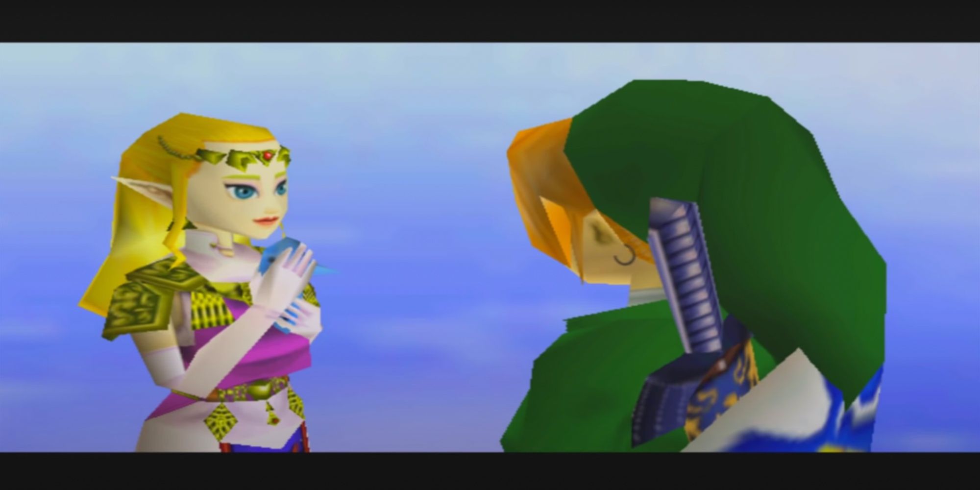 Zelda and Link from Ocarina of Time.