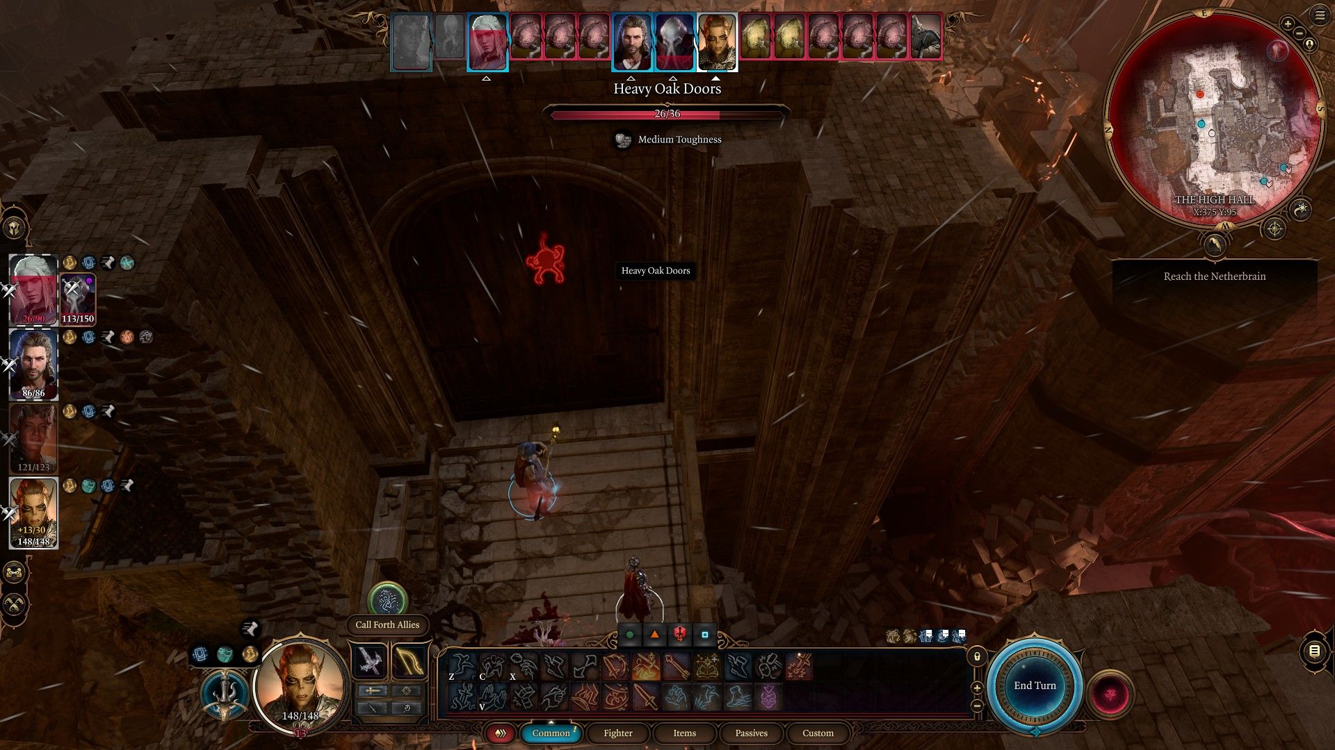 Lae'zel Prepares To Destroy Oak Doors With Weapon In High Hall Tower Baldur's Gate 3