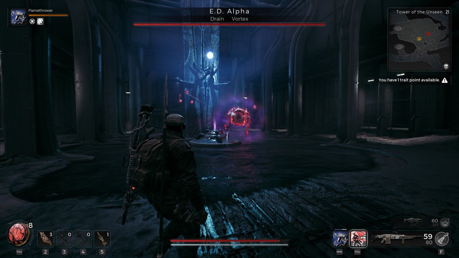 Remnant 2: E.D. Alpha In Its Boss Room In The Unseen Tower
