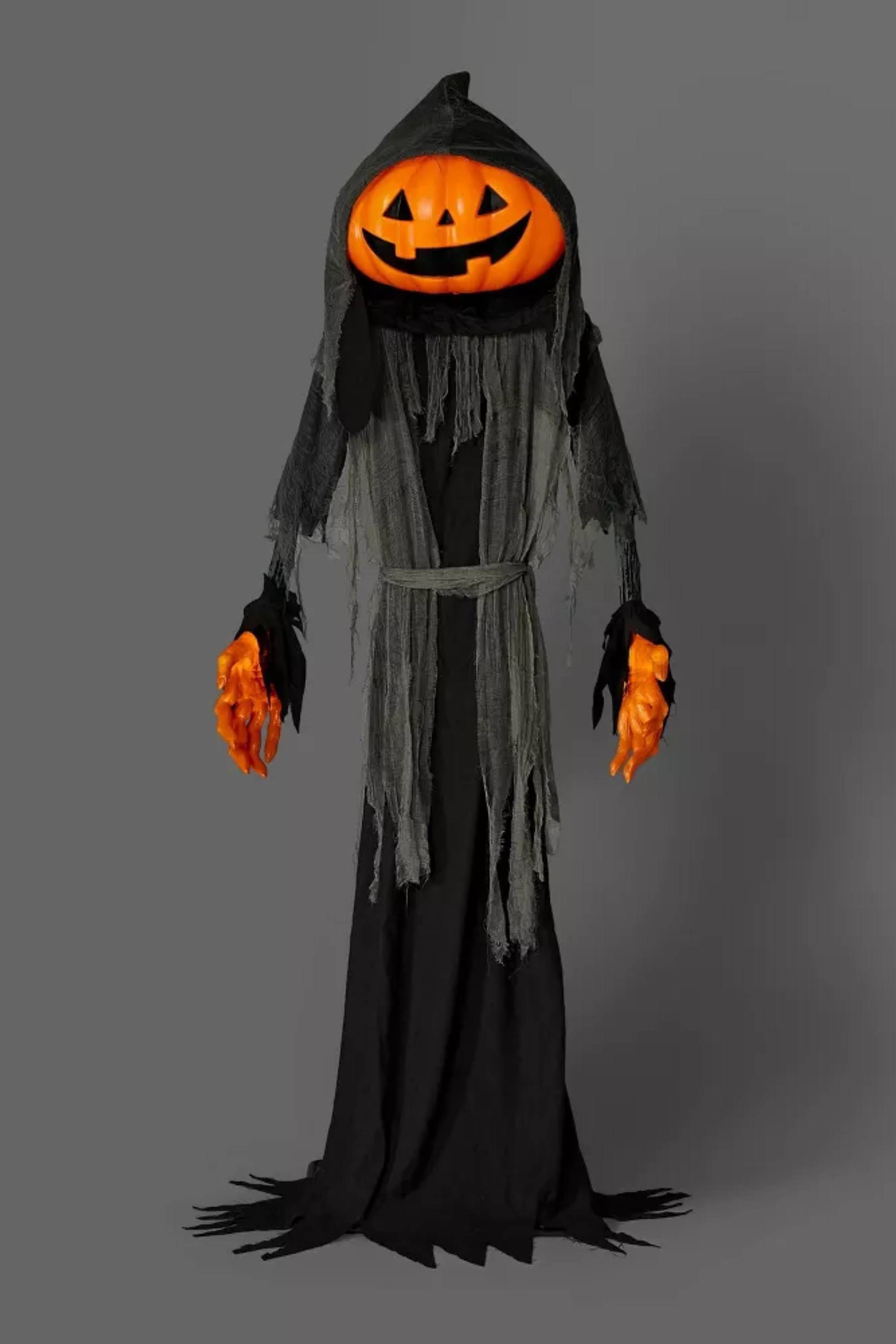 8' Light and Sound Pumpkin Halloween Ghoul