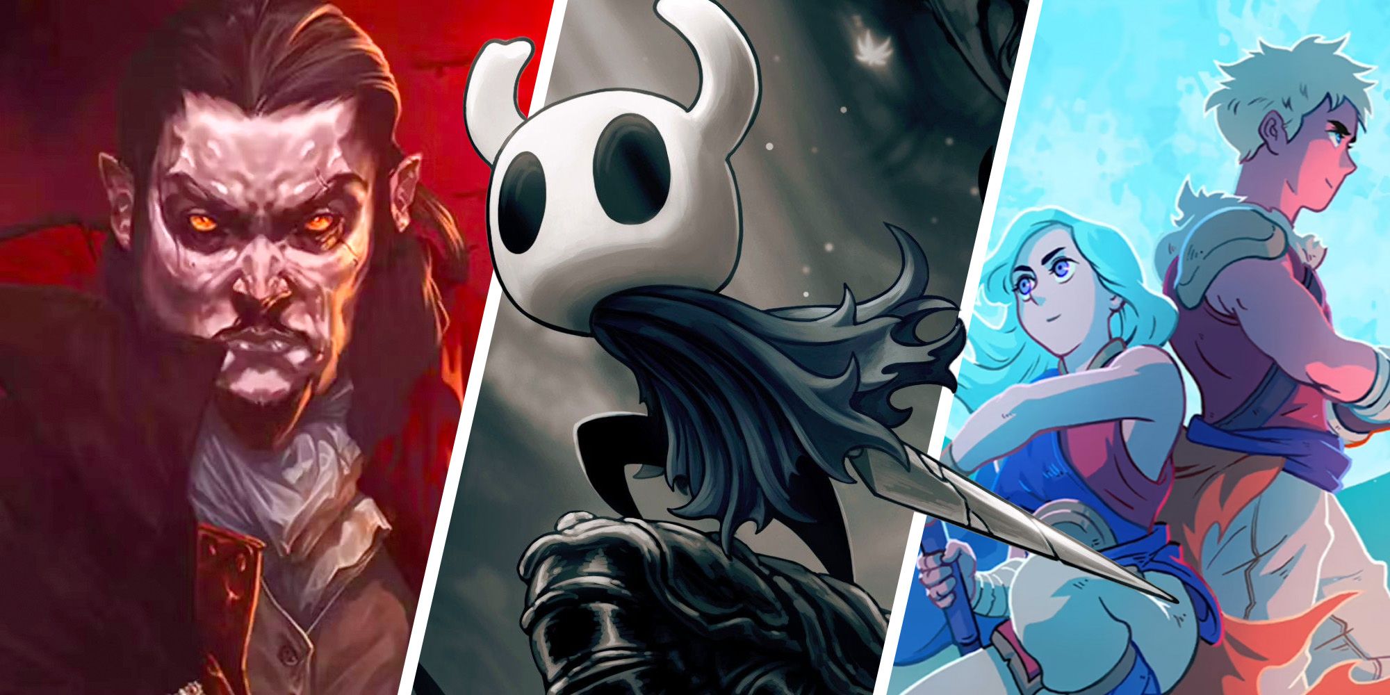 Best 2D Games On Steam - Split Image Of Vampire Survivors, Hollow Knight, And Sea Of Stars-1