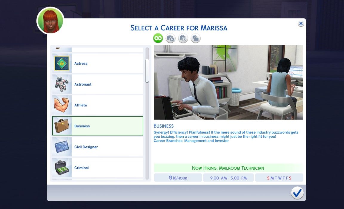 business career overview sims 4 business carer