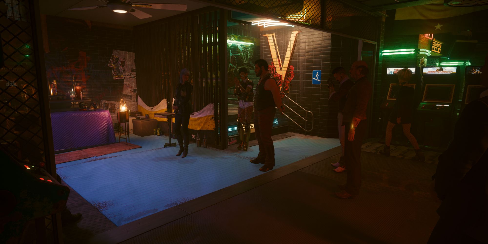 Mama Welles hosting a funeral for Jackie in Cyberpunk 2077.