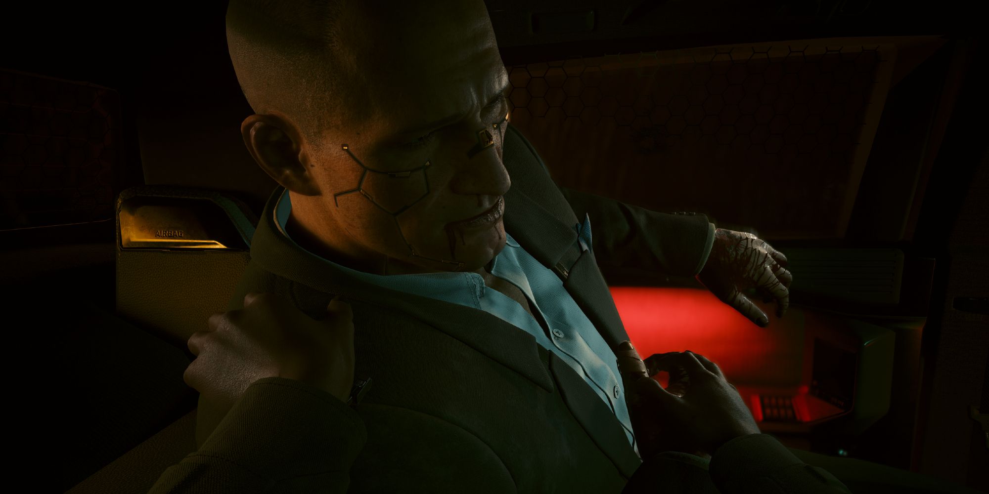 V holding Jack as he passes away in Cyberpunk 2077.