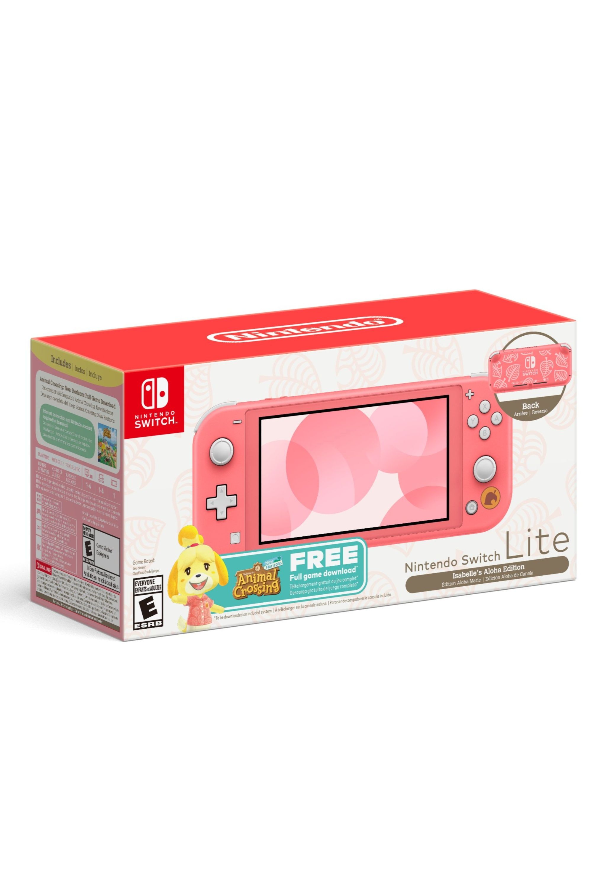isabelle's aloha edition nintendo switch lite in its box
