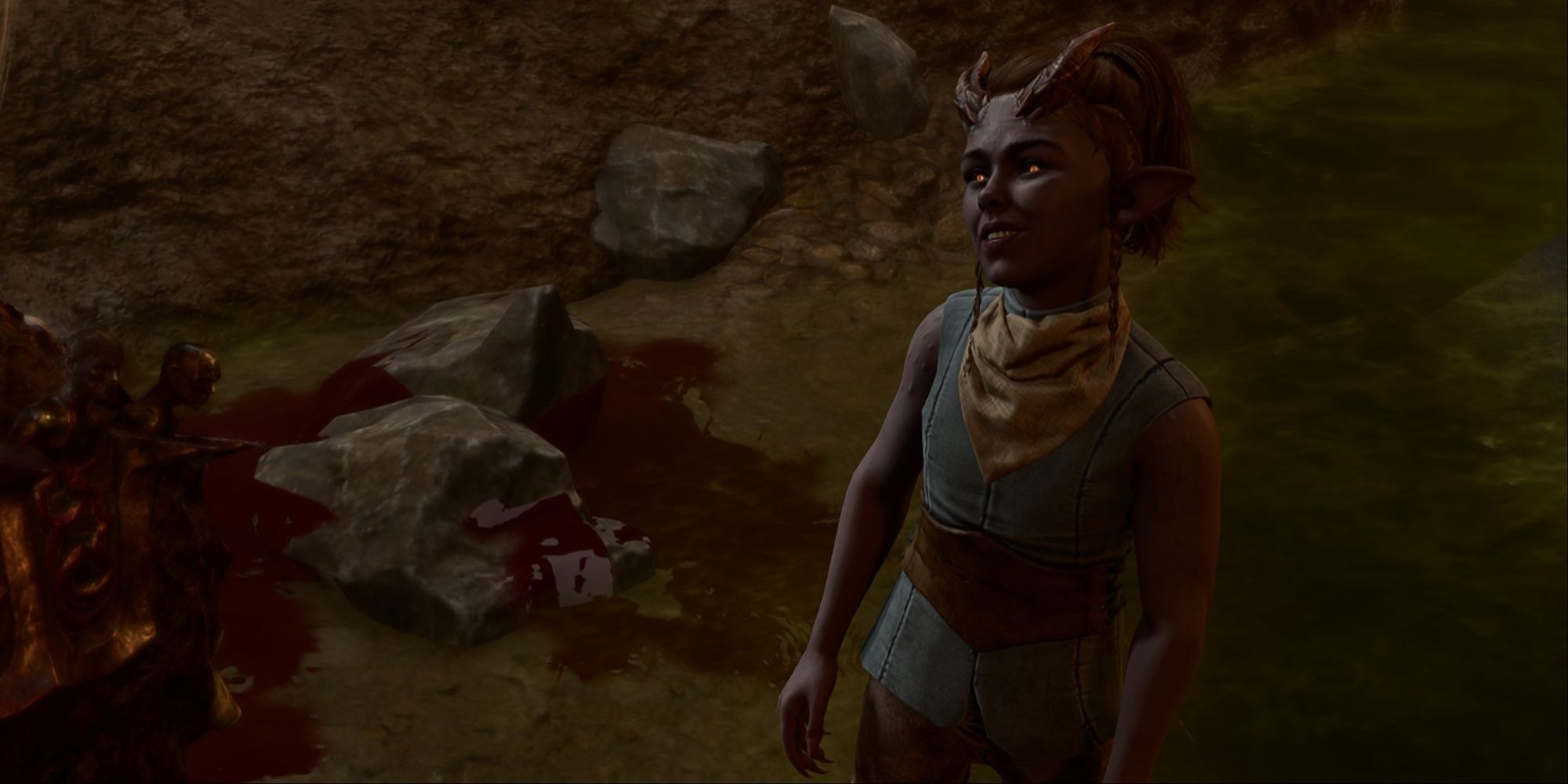 Player Speaks With A Grinning Arabella In Lower City Sewers In Baldur's Gate 3