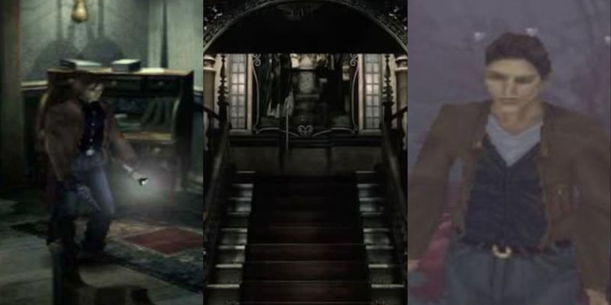 collage of three of the best ps1 horror games