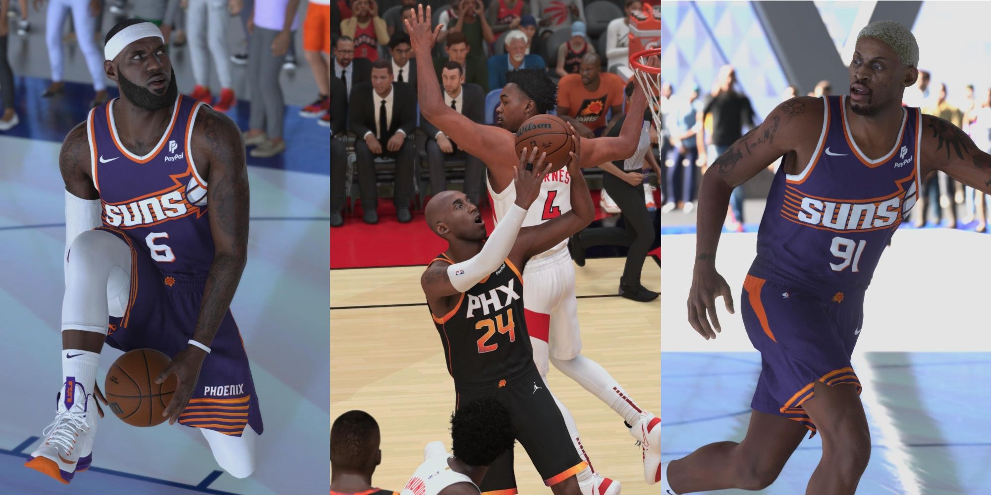 lebron james, kobe bryant, and dennis rodman on myteam