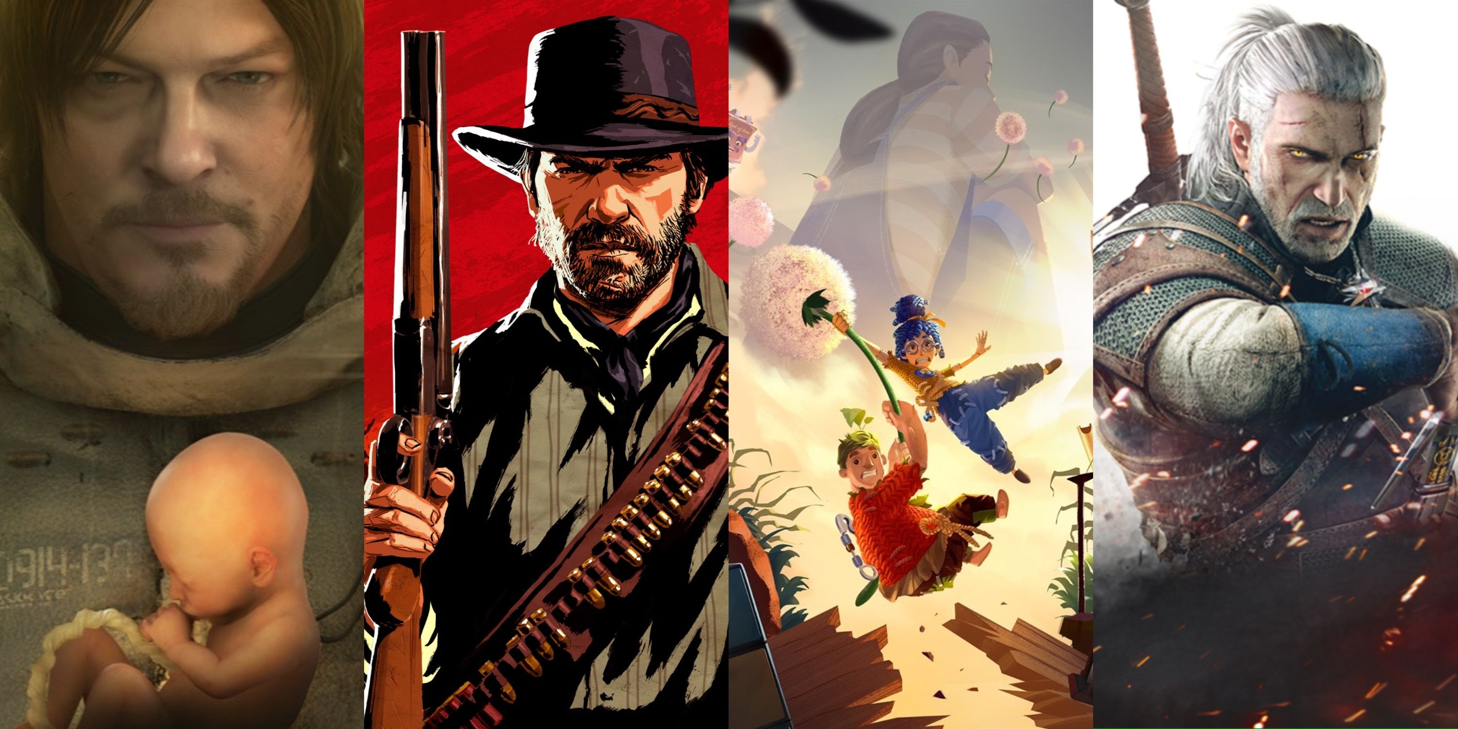 10 weirdest moments in recent video games - Sam Porter Bridgers, Arthur Morgan, May and Cody, and Geralt