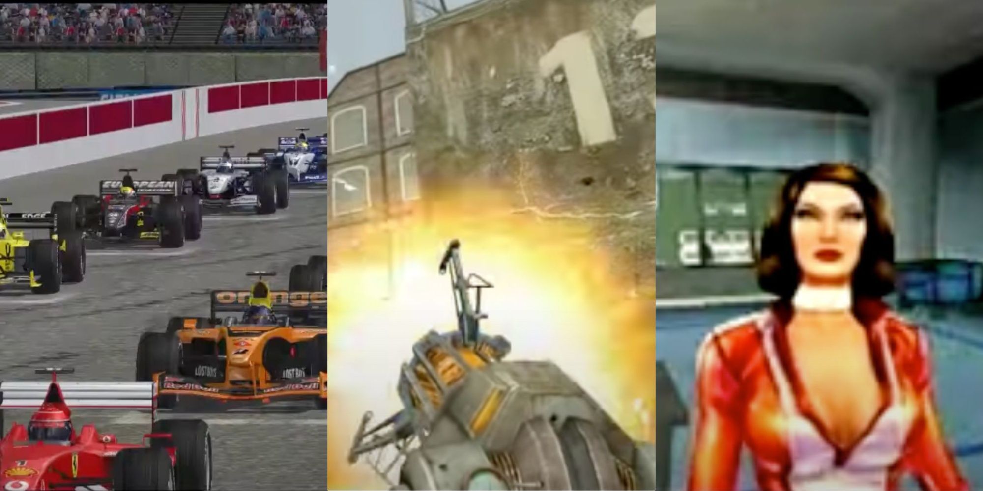 PC Games that Deserve Remakes split image including F1 and Half Life