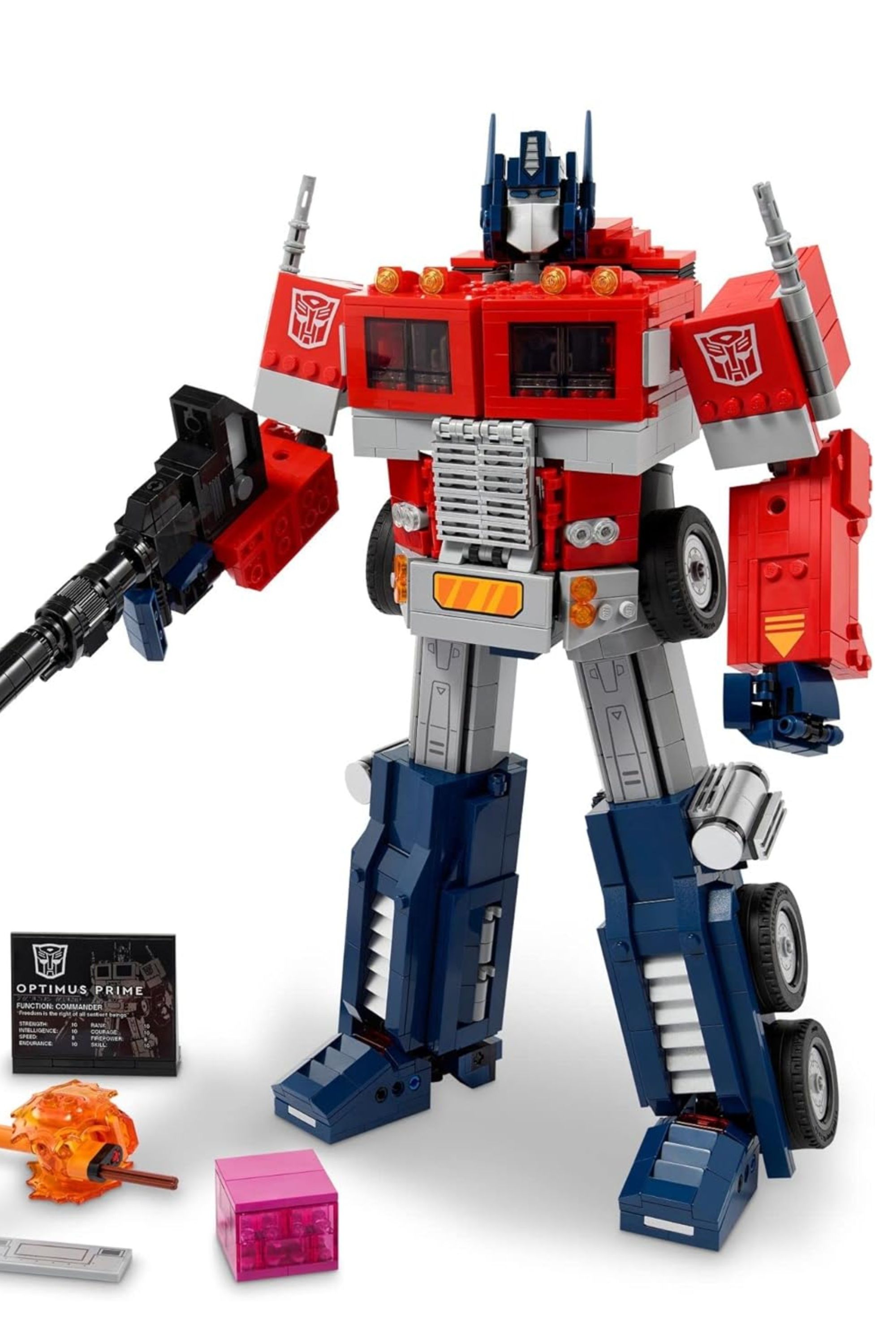 optimus prime transformers lego set with accessories