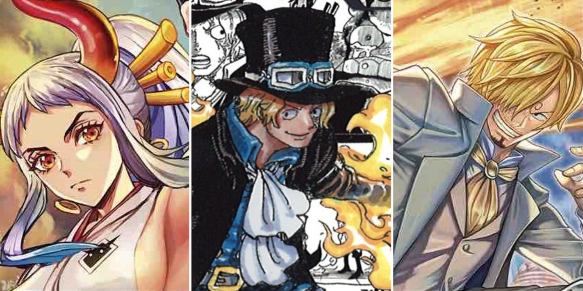 yamato sabo and sanji alt art banner from one piece card game op04