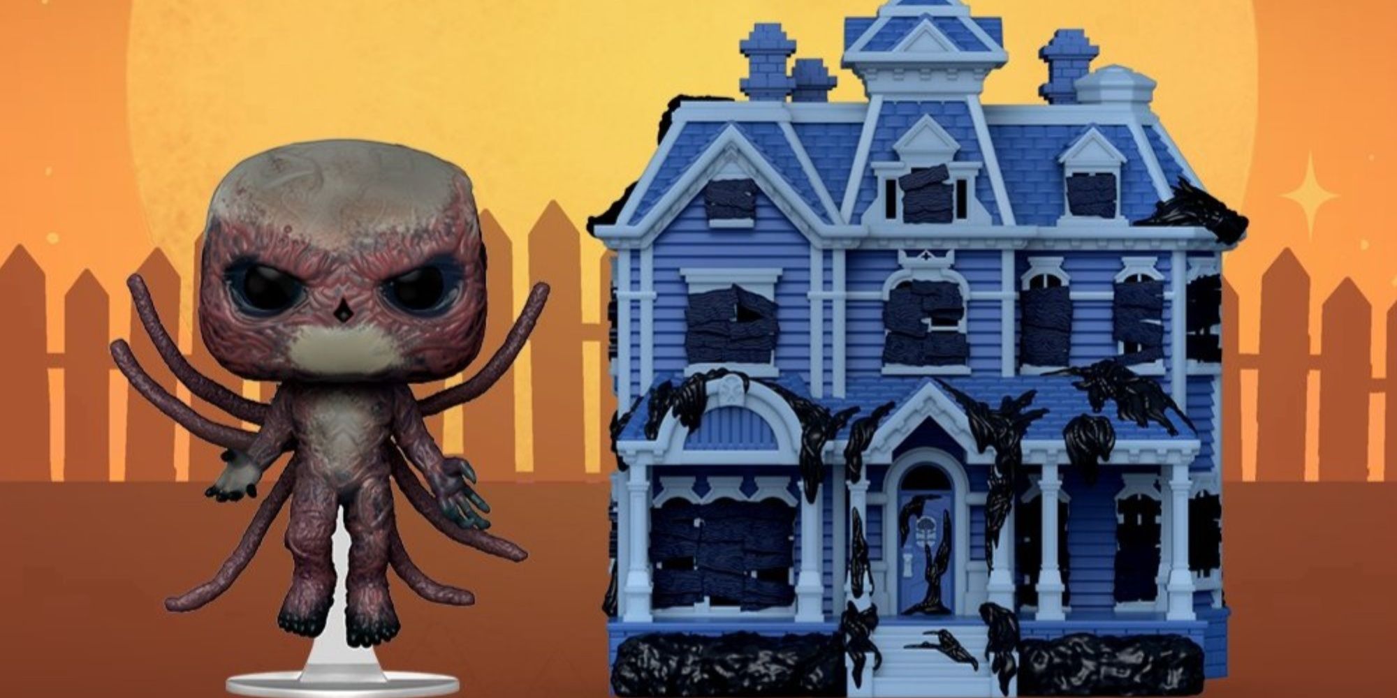 vecna funko pop with creel house poptown from stranger things