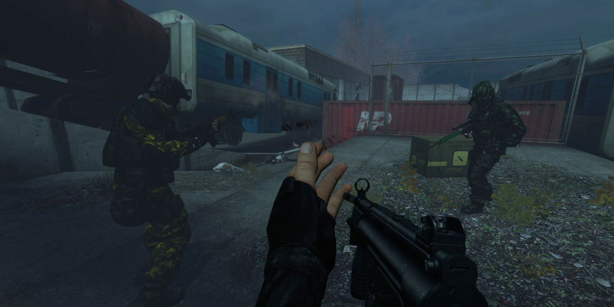Coop group clearing a train station in Codename CURE