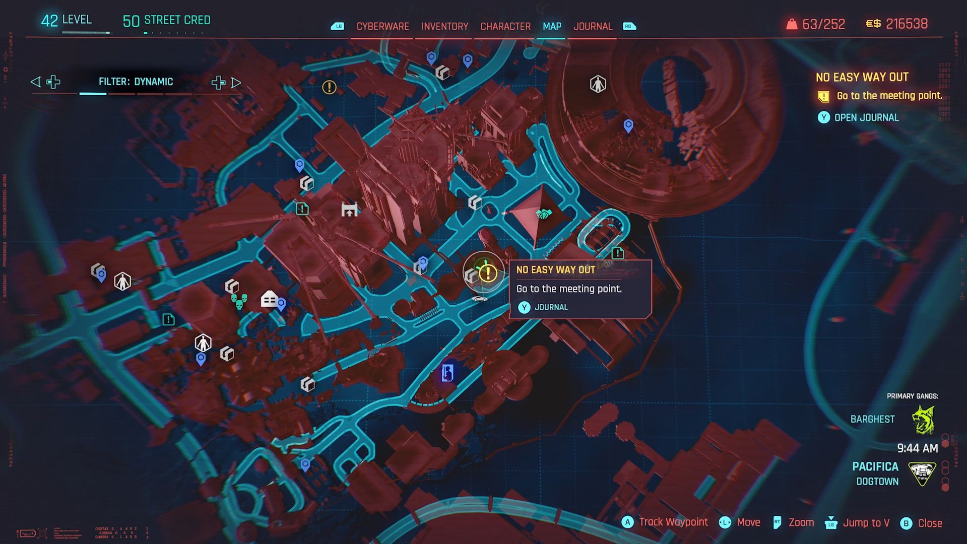 Cyberpunk 2077 Phantom Liberty Screenshot Of Angie Meeting Point On Map