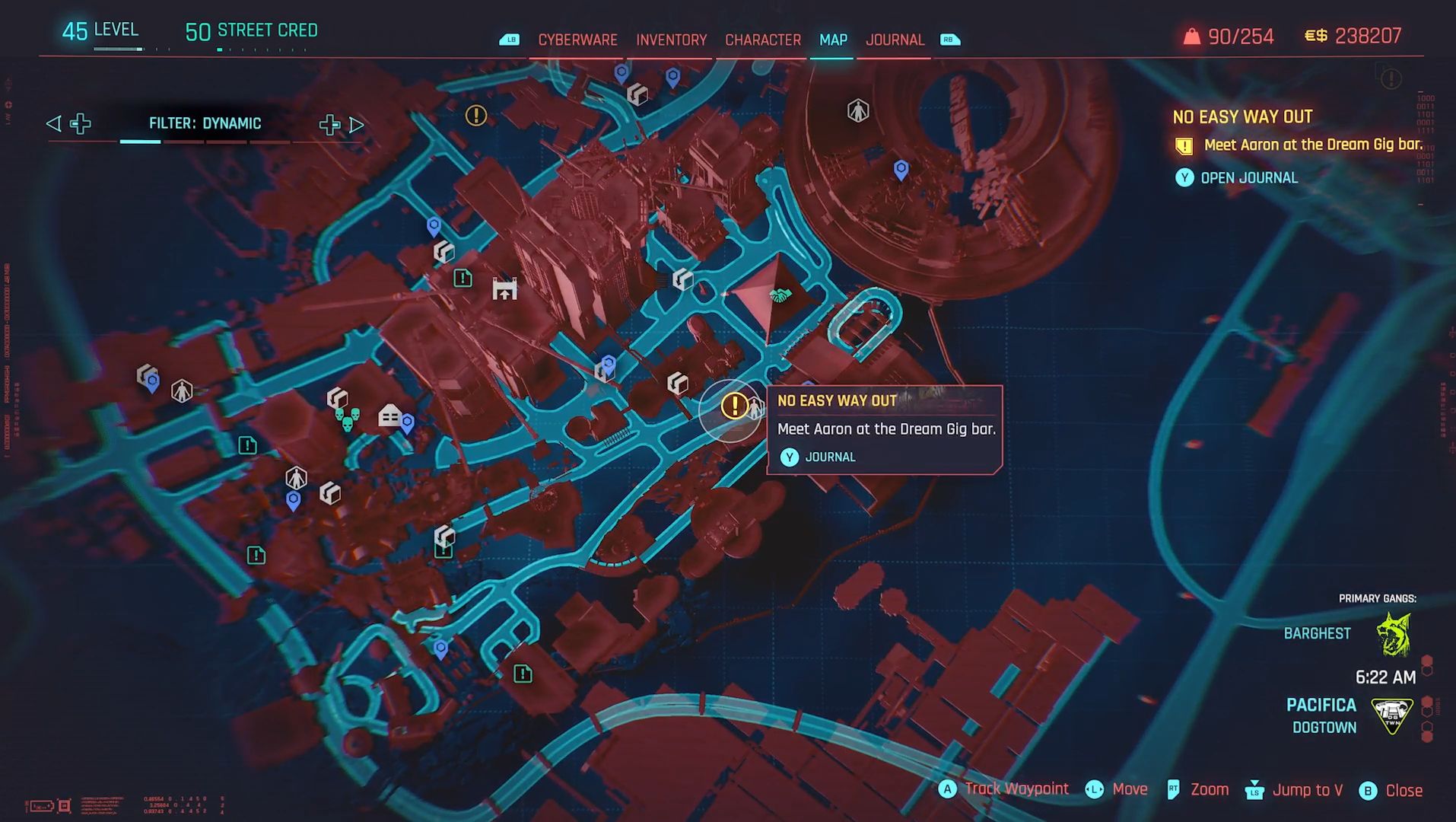 Cyberpunk 2077 Phantom Liberty Screenshot Showing The Dream Gig Bar Map Location