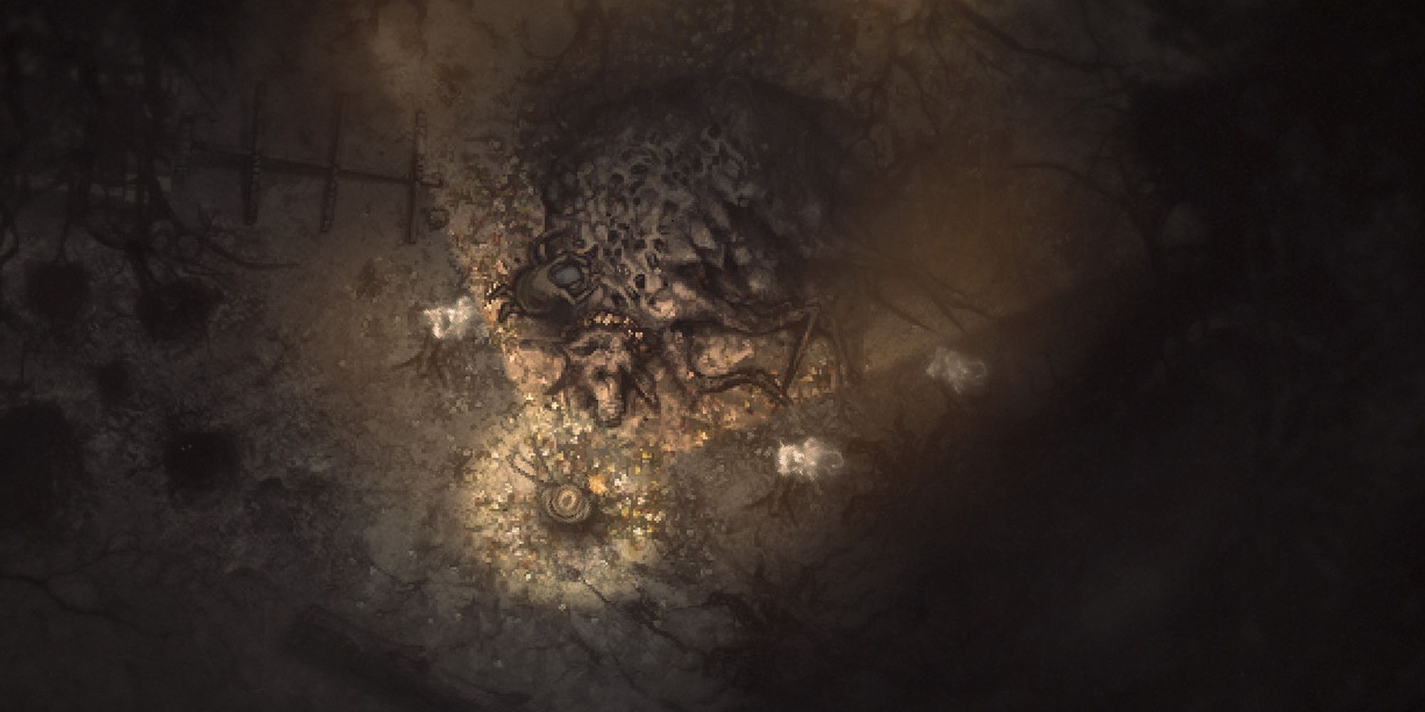 Steam Coming Across A Large Decaying Creature in Darkwood