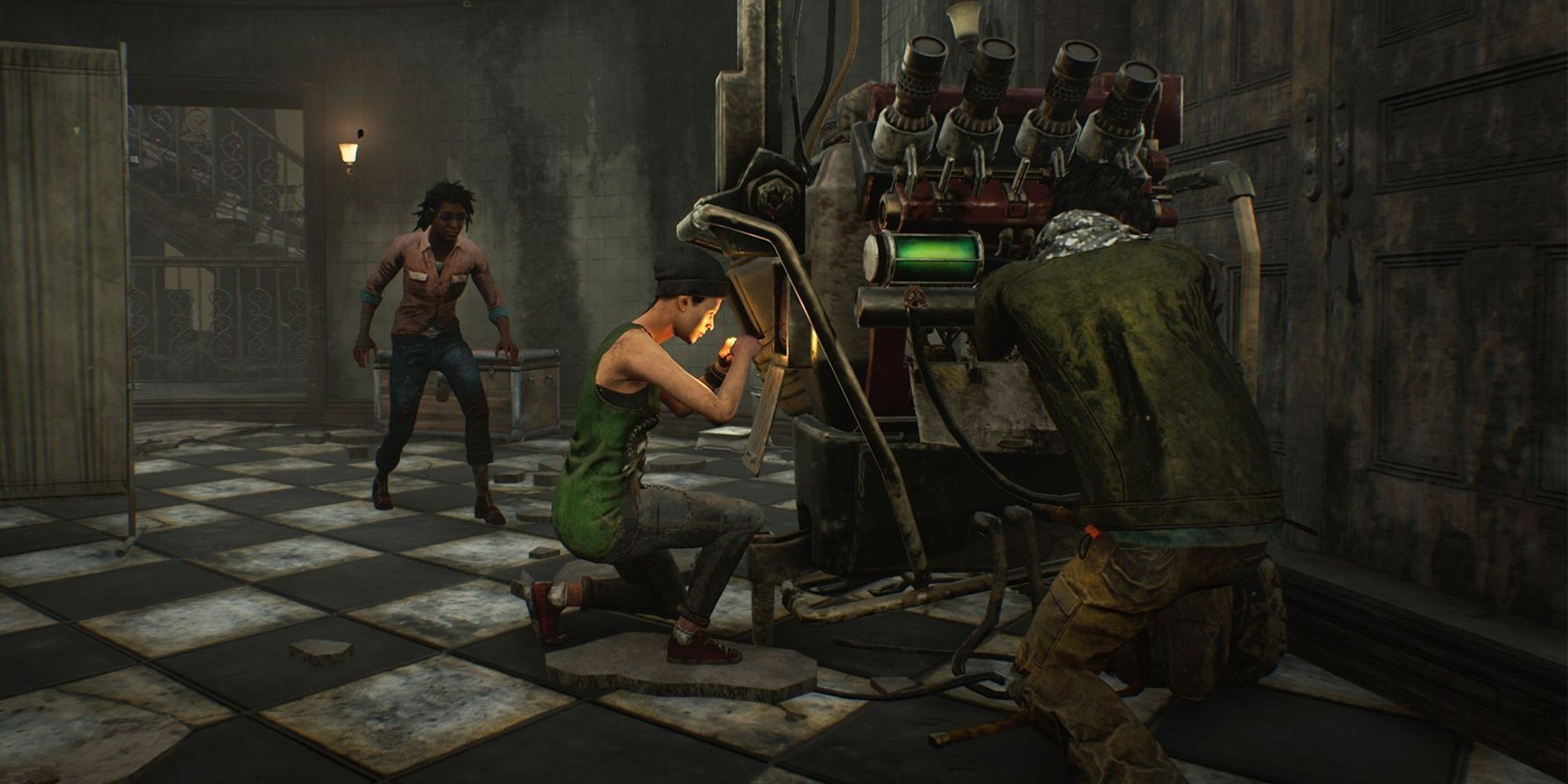 Dead By Daylight: Survivors Attempting To Repair A Generator Together