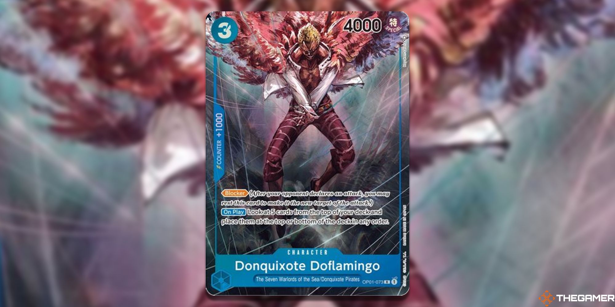 donquixote doflamingo alternate art character blocker one piece card game