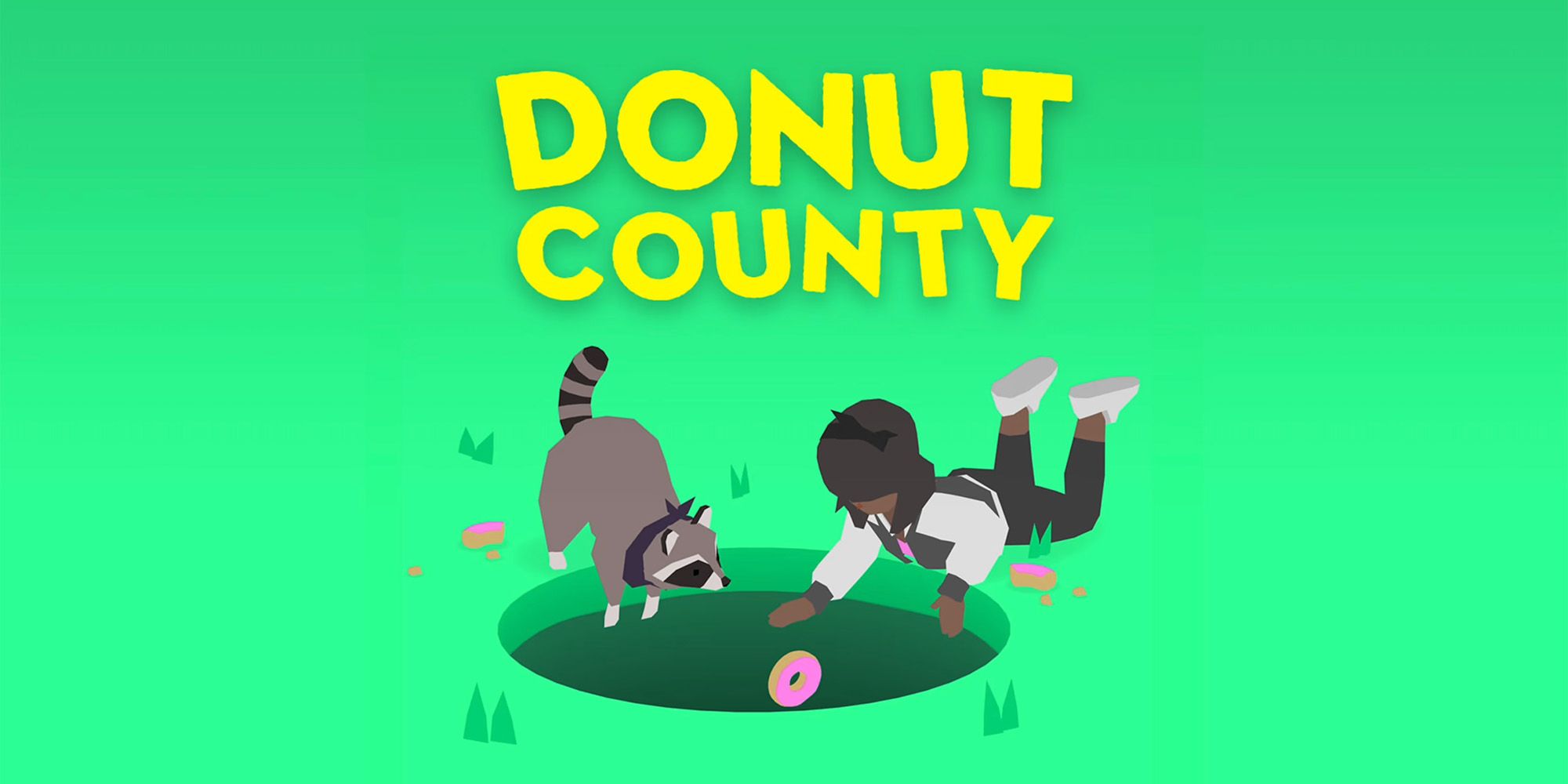 Donut County - A Person And A Raccoon Staring Into A Hole In The Ground