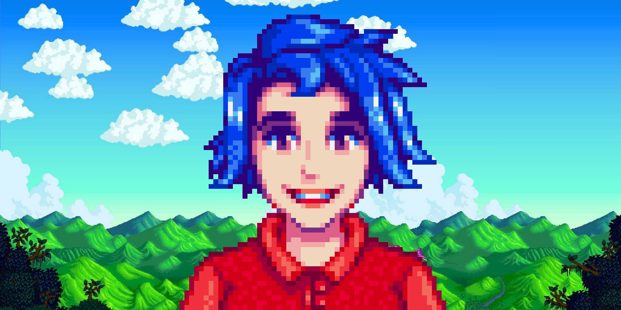 emily on the stardew valley title background marriage