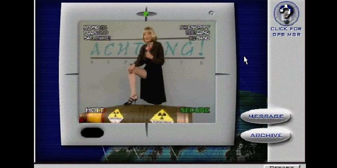 Video of Villainous Woman Standing on Nuclear Warhead